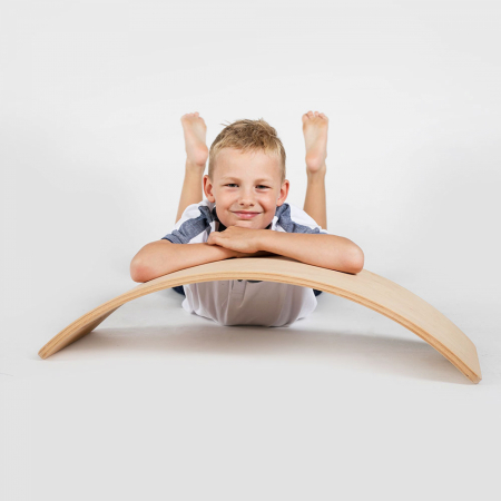 Balance board - Placa de echilibru din lemn natur pentru copii, MeowBaby® [21]