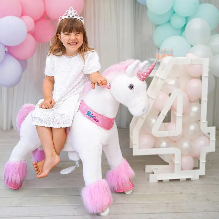 PonyCycle Model U Unicorn Roz - Ponei Ride-On pentru Copii, 4-7 ani, Size 4, maxim 40 kg [1]