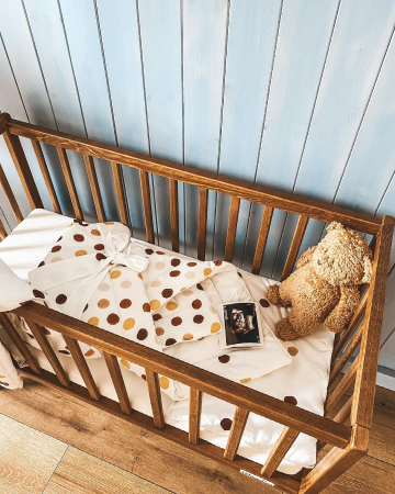 Patut mic, co-sleeping din lemn, Classic Vintage 90 x 40 cm [16]