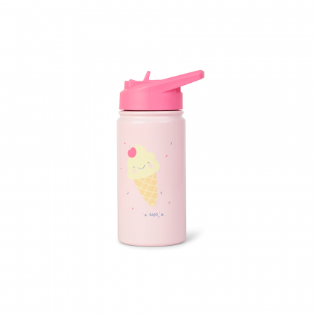 Căni - Sticla termos din otel inoxidabil, cu pai, 350 ml, Ice Cream