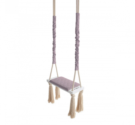 Leagane - Leagan din lemn si spuma pentru copii WoodSwing by BabySteps, Catifea Velvet Sepia Rose