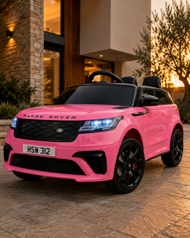 Mașinuțe electrice 12V - Mașinuță Electrică Copii Range Rover Velar 12V, Telecomandă 2.4G, Șa Piele, Centură 5 Puncte, Roz