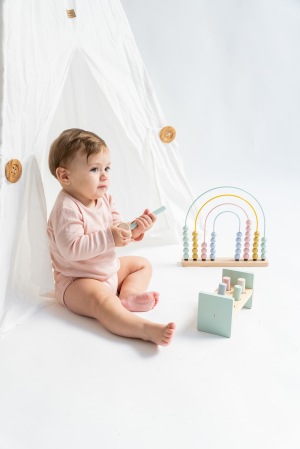Jucarie din lemn cu cilindri si ciocan, Saro Baby [6]