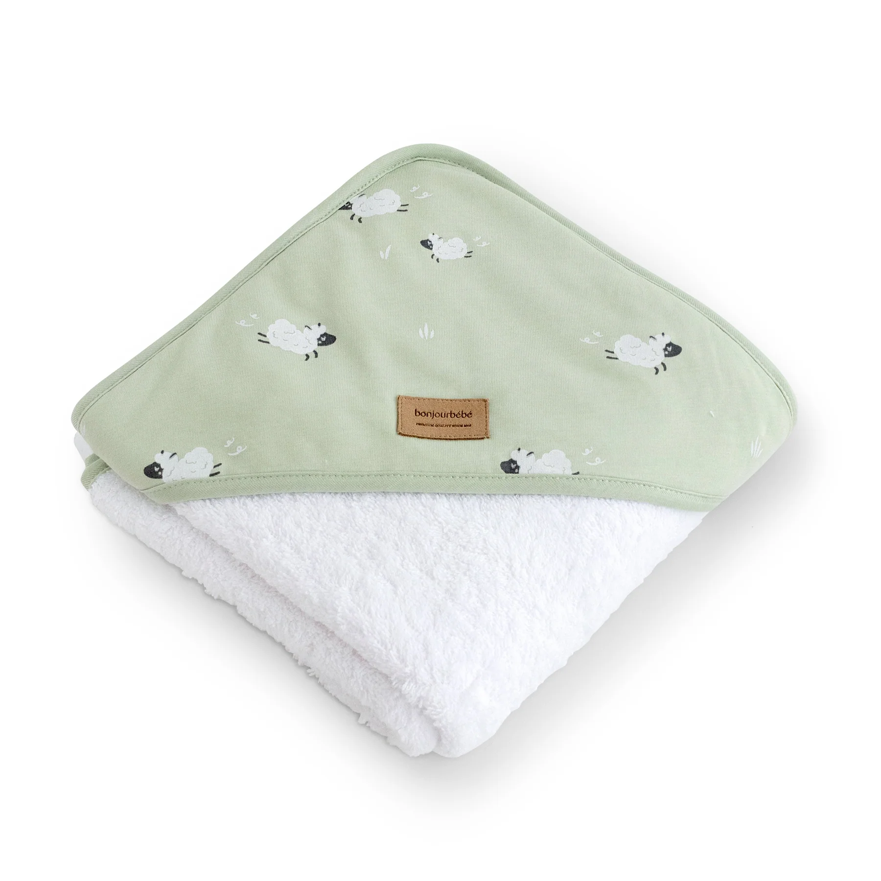 Ingrijire si igiena - Prosop baie cu glugă bebeluși 0-5 ani – bumbac certificat OEKO-TEX®, 100x100 cm, Funny Farm