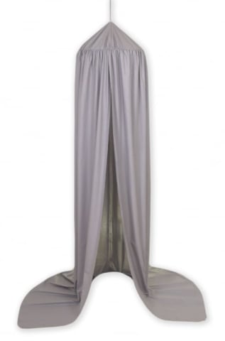 Set Dream Corner – Baldachin Pure Gri & Saltea Rotundă din Catifea Gri [2]