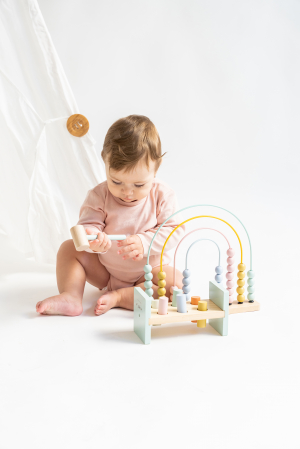 Jucarie din lemn cu cilindri si ciocan, Saro Baby [10]