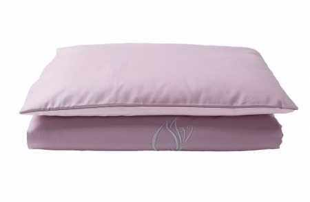 AMY - Lenjerie 3 piese Cu protectie laterala Fluturasi din Bumbac, 120x60 cm, Rose [1]