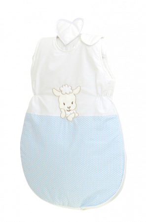 Sistem infasat si sac de dormit - Sac de dormit fara maneci, broderie Oita Blue, 86 cm, 92x54 cm, Amy