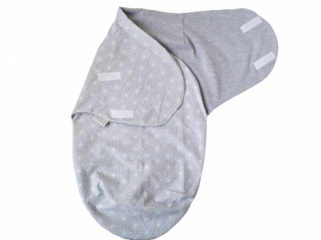 Sistem de infasare Baby swaddle Sky Bunny Bumbac Gri, Amy, 72x60 cm [1]