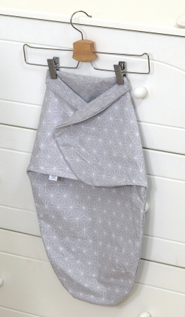Sistem infasat si sac de dormit - Sistem de infasare Baby swaddle Sky Bunny Bumbac Gri, Amy, 72x60 cm