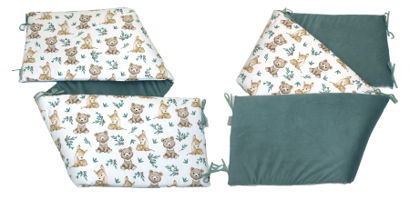 Oktató játékok - Aparatoare laterala patut, 2 fete, Teddy, velvet khaki, 180 x 35 cm