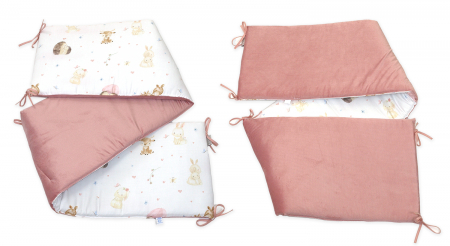 Oktató játékok - Aparatoare laterala patut, 2 fete, Sweet velvet rose, 180 x 35 cm