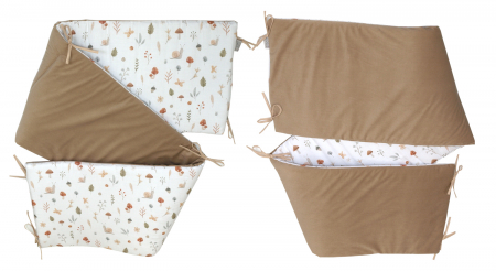 Oktató játékok - Aparatoare laterala patut, 2 fete, Comori din natura, velvet bej, 180 x 35 cm