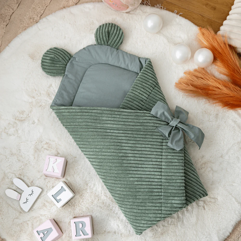 Baby Swaddle for Sleeping and Wrapping pentru nou-născuți MeowBaby® Aesthetic Olive Green – confort și siguranță din primele clipe [3]