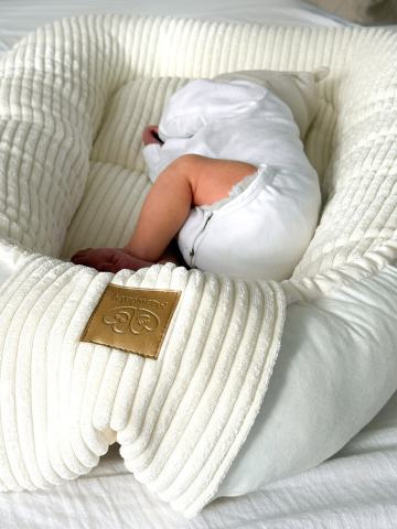 Babynest pentru bebeluși MeowBaby® Aesthetic Color Vanilla – spațiu sigur pentru somn și joacă [5]