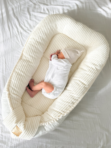 Babynest pentru bebeluși MeowBaby® Aesthetic Color Vanilla – spațiu sigur pentru somn și joacă [6]