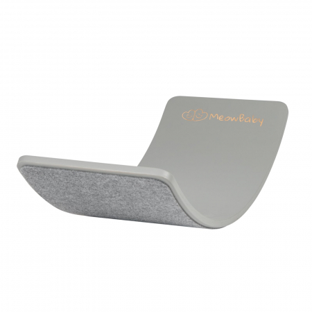 Balance board - Balance board - Placa de echilibru din lemn gri pentru copii cu fetru presat gri, MeowBaby®