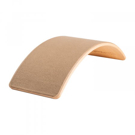 Balance board - Placa de echilibru din lemn pentru copii cu fetru presat bej, MeowBaby® [1]