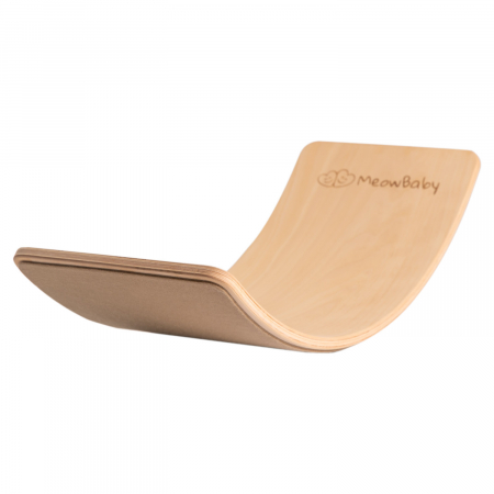 Balance board - Balance board - Placa de echilibru din lemn pentru copii cu fetru presat bej, MeowBaby®