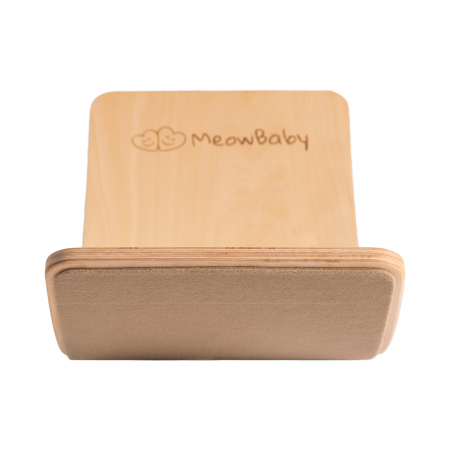 Balance board - Placa de echilibru din lemn pentru copii cu fetru presat bej, MeowBaby® [2]