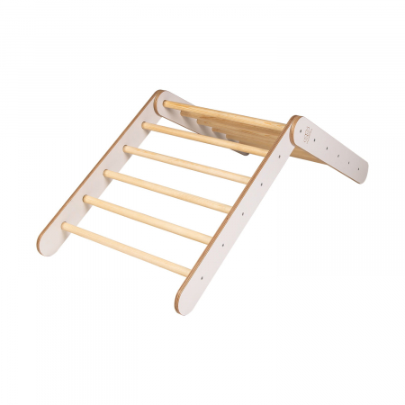 Scara din lemn pentru copii - Triunghi de catarare tip Pikler Montessori, Alb, MeowBaby® [2]