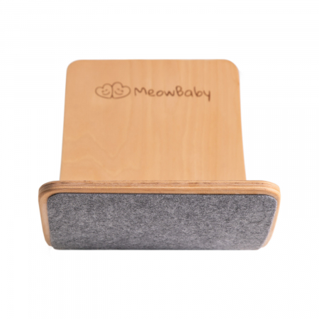Balance board - Placa de echilibru din lemn pentru copii cu fetru presat gri, MeowBaby® [1]
