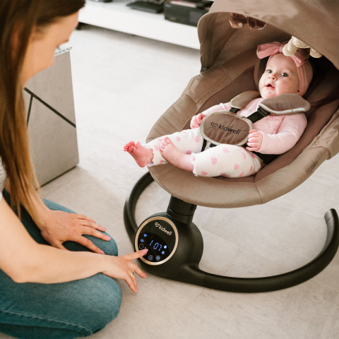 Balansoar leagan electric 2 în 1, Bluetooth,  REVE Bej/Auriu [12]
