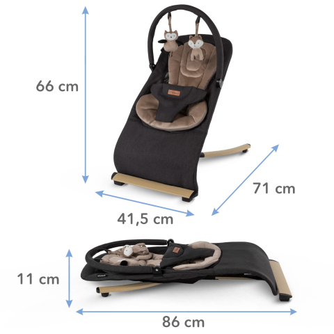 Balansoar pentru bebeluși Kidwell RUBI Gold/Negru – confort, siguranță și relaxare din primele zile [11]