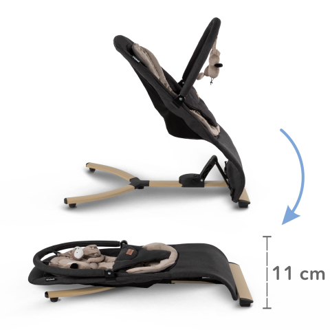 Balansoar pentru bebeluși Kidwell RUBI Gold/Negru – confort, siguranță și relaxare din primele zile [10]