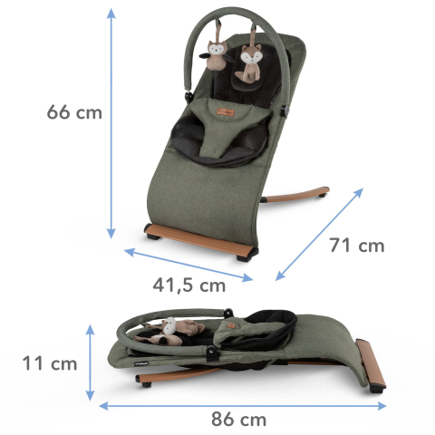 Balansoar pentru bebeluși Kidwell RUBI Verde/Negru – confort, siguranță și relaxare din primele zile [11]