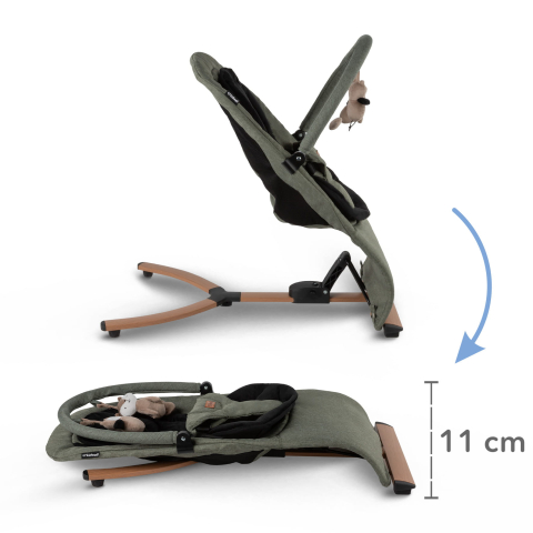 Balansoar pentru bebeluși Kidwell RUBI Verde/Negru – confort, siguranță și relaxare din primele zile [9]