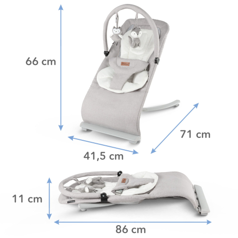 Balansoar pentru bebeluși Kidwell RUBI Gri/Alb – confort, siguranță și relaxare din primele zile [11]