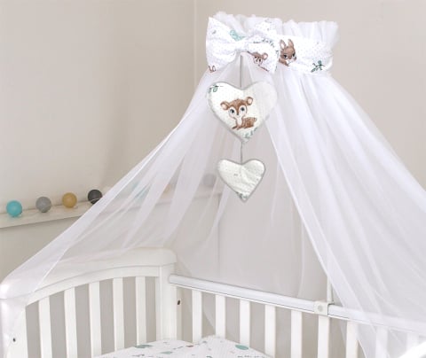 Baldachine - Baldachin din tul, Caprioara + Suport universal din metal pentru pătuț, Amy | Set complet 300x155 cm