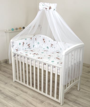 Baldachin din tul, Funda din bumbac, imprimeu lenjerie Caprioara mica, Amy 300x160 cm, Suport de prindere inclus, 153h cm [1]