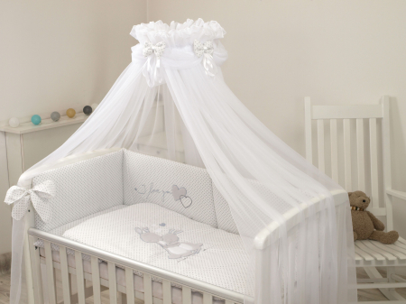 Baldachin din tul, Sweet Dreams Alb, 600x160 cm, suport prindere inclus [2]