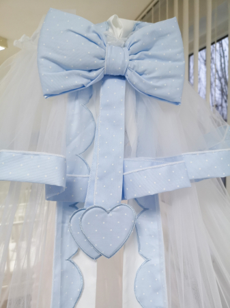 Baldachin patut lemn cu suport de prindere inclus Cuore di Mamma Blue, 620x180 cm [1]