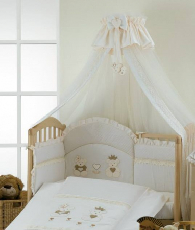 Baldachin patut lemn cu suport de prindere inclus Real Bears Ivory, 620x180 cm [4]