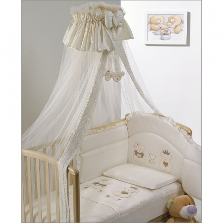 Baldachin patut lemn cu suport de prindere inclus Real Bears Ivory, 620x180 cm [5]