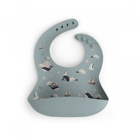 Bavetă din silicon cu buzunar, ajustabila, Magic Sea Animals [1]