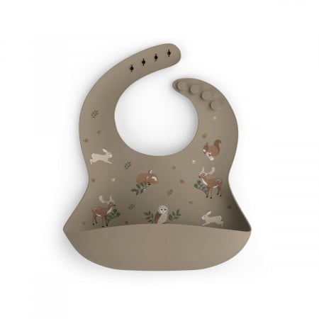 Bavetă din silicon cu buzunar, ajustabila, Animals Garden [1]