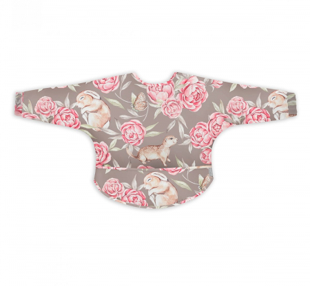 Jucarii educative - Babysteps by Urban Haul-Bavetica Impermeabila cu maneci si buzunar, reglabila, Peony Dreamland