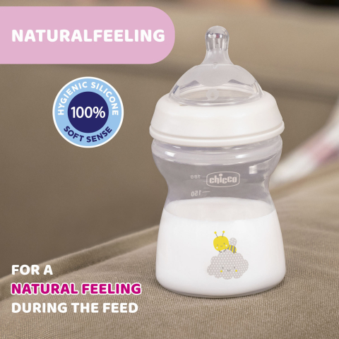 Biberon Chicco Natural Feeling PP, 250ml, unisex, tetina s., 2luni+, 0%BPA [5]