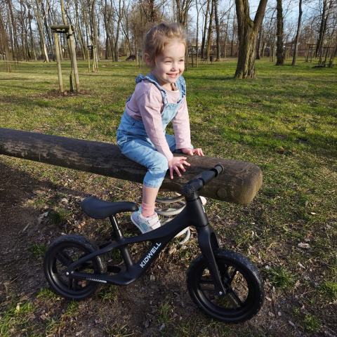Bicicleta de echilibru fara pedale pentru copii, reglabila si roti Eva, ultra-usoara, Jogo Black [12]