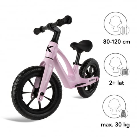 Bicicleta de echilibru fara pedale pentru copii, reglabila si roti Eva, ultra-usoara, Vito Pink [6]