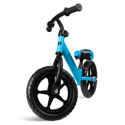 Bicicleta de echilibru fara pedale pentru copii, reglabila si roti late Eva de 12", Rebel Blue, Kidwell [1]