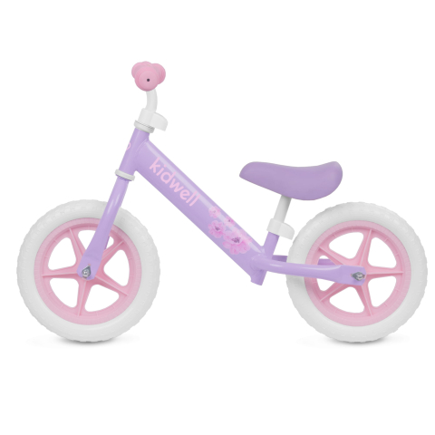 Bicicleta de echilibru fara pedale pentru copii, reglabila si roti late Eva de 12", Rebel Violet, Kidwell [2]