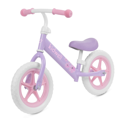 Biciclete de echilibru - Bicicleta de echilibru fara pedale pentru copii, reglabila si roti late Eva de 12", Rebel Violet, Kidwell