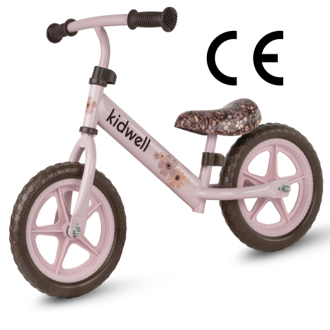 Bicicleta de echilibru fara pedale pentru copii, Kidwell REBEL Flower, 2.64 kg, roți EVA 28 cm, reglabilă, 80–120 cm, max. 30 kg [5]