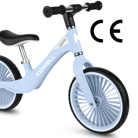 Bicicleta de echilibru fara pedale pentru copii, Kidwell NIX Blue Aura, 3.05 kg, roți PU 29 cm, reglabilă, 80–120 cm, max. 30 kg [3]