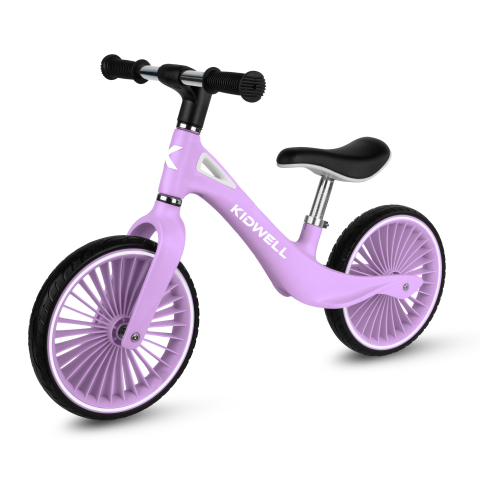 Plimbare & Relaxare - Bicicleta de echilibru fara pedale pentru copii, Kidwell NIX Lavender, 3.05 kg, roți PU 29 cm, reglabilă, 80–120 cm, max. 30 kg